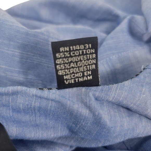 Nicole Miller NM Men’s Blue Button Up Long Sleeve Career Casual Shirt – Size XL - Picture 11 of 14